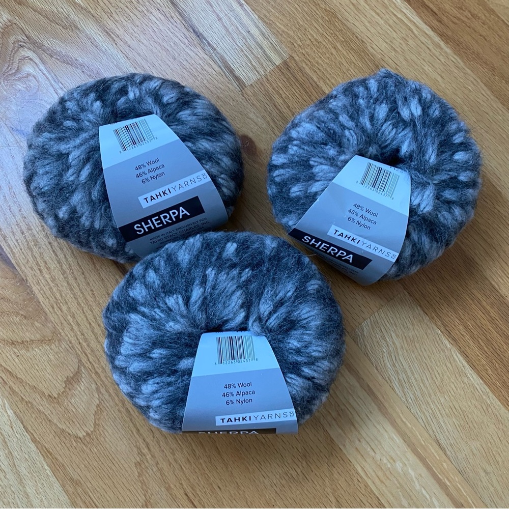 Tahki Sherpa Gray White Bulky Alpaca Wool  Yarn